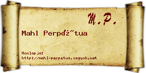 Mahl Perpétua névjegykártya